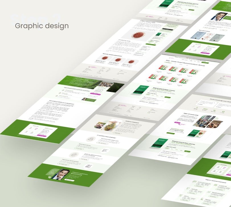 Etap projektowania graficznego strony internetowej dla akademii naturopatii | Two Colours
